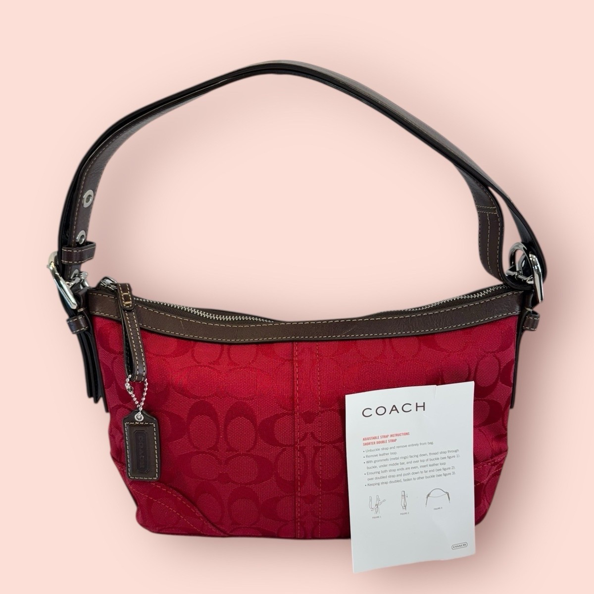 COACH Y2K Vintage Signature Sufflette Shoulder/Crossbody Bag Red