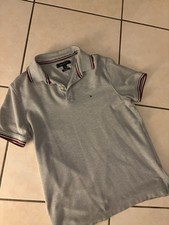 Tommy Hilfiger Men's Gray Polo Shirt Short Sleeve Regular Fit Solid Logo M