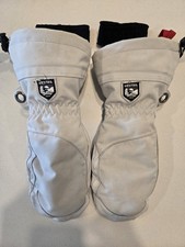 Hestra Heli Ski Female Mittens Size 7 White Used Skiing Snowboarding Mitt