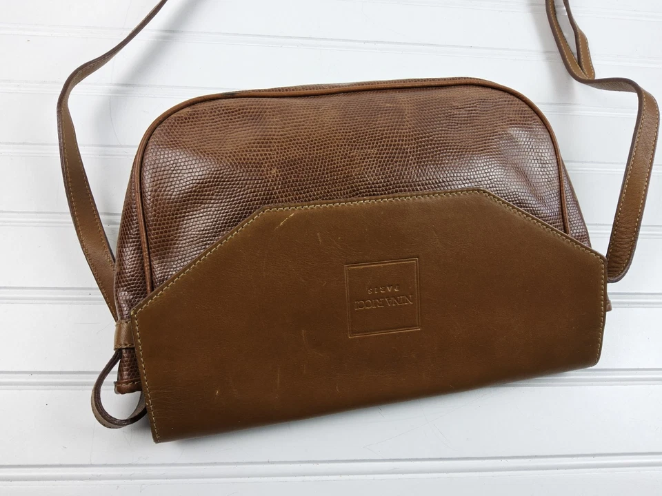 Vintage Nina Ricci Paris Snake Leather Shoulder Handbag Purse - Image 4 of 4