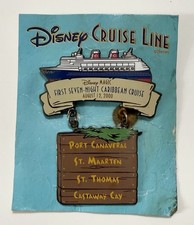 Disney Cruise Line Disney Magic First 7-Night Caribbean Cruise Pin Aug 12, 2000