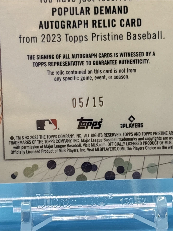 2023 - Jose Altuve - Topps Pristine Auto Relic Houston Astros #DPAR-JA  05/15 🔥 - Image 3 of 3
