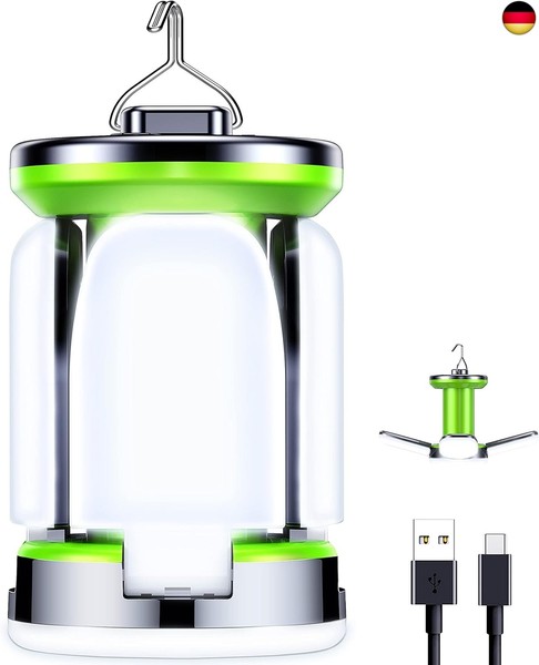 Blukar Led Campinglampe, 2000L Camping Laterne - 7 Leuchtmodi 60 Leds Superhell-image