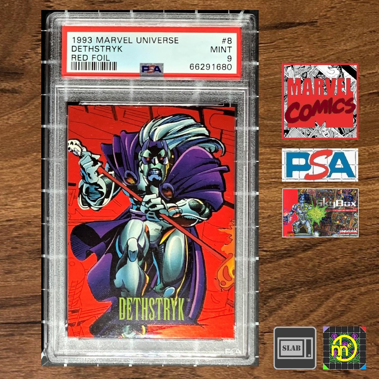 1993 Marvel Universe - Red Foil - #8 Dethstryk - PSA 9 MINT