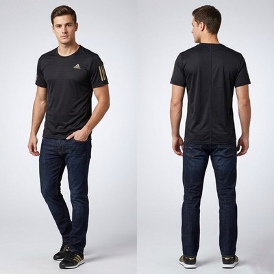 Adidas Mens Climacool Running Shirt Black Gold BS3281 AHJ003 Training Tee Small