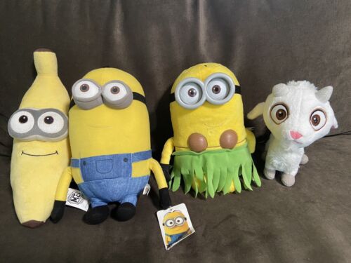 Despicable Me Minions And Lucky The Goat Plush Lot. Talking Hula Minion - Picture 1 of 8