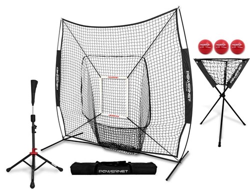 PowerNet Baseball Softball Practice Net 7x7 with Baseball Accessories - Picture 7 of 10