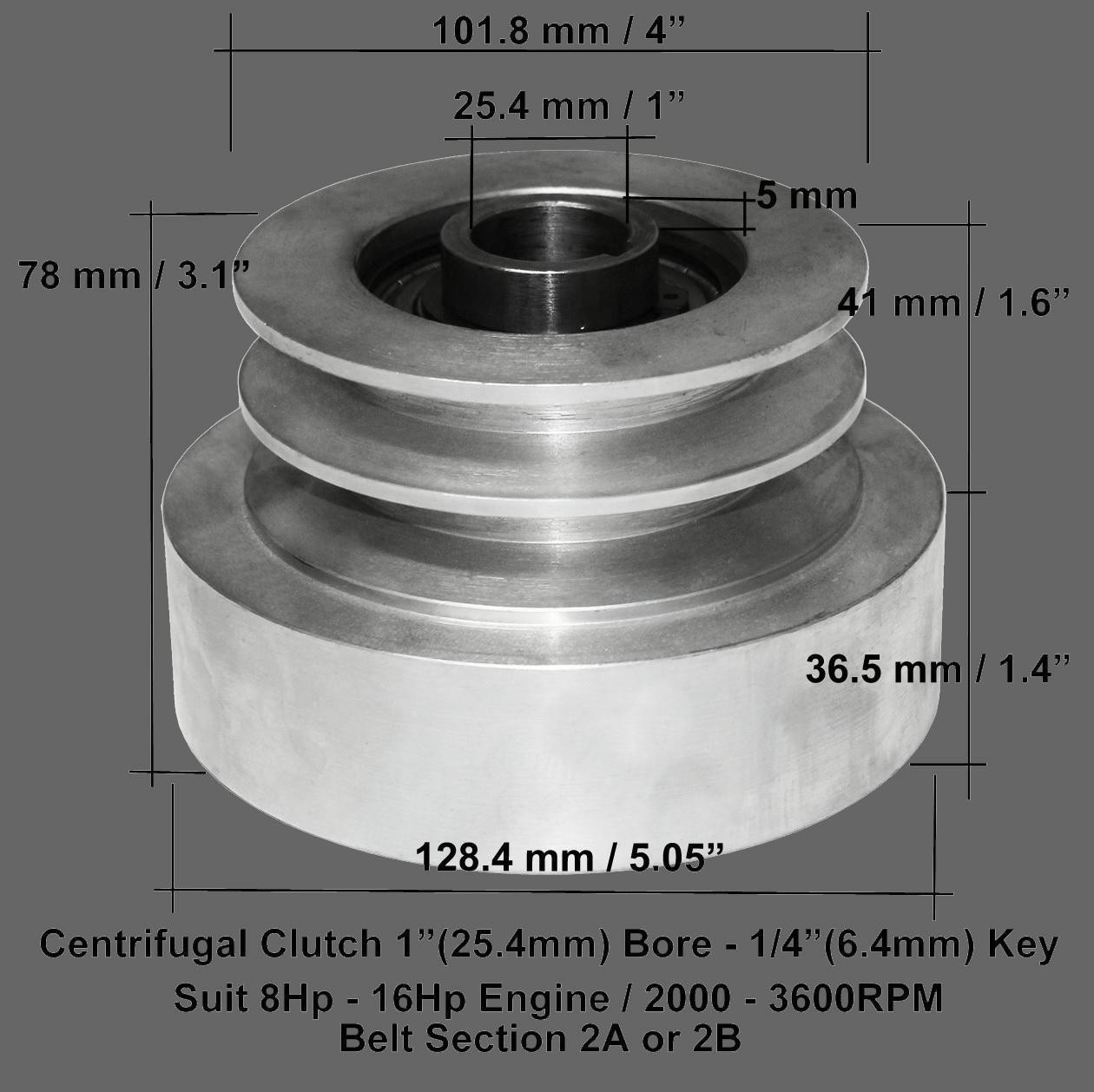 Heavy Duty Centrifugal Clutch 25.4mm 1