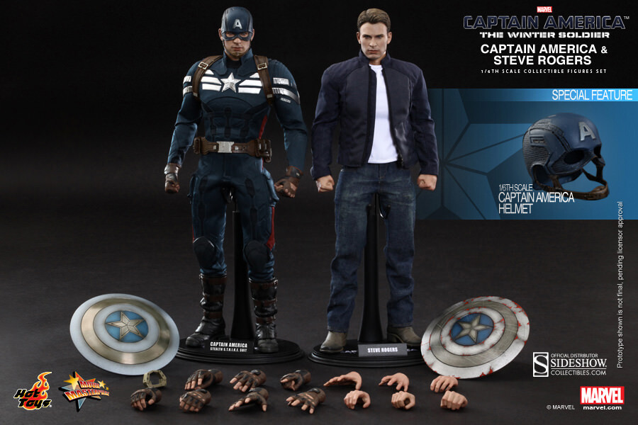 CAPTAIN AMERICA & STEVE ROGERS DELUXE SET 1/6 Action Figure