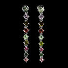 Valentine 925 Silver Earrings Round Tourmaline 4mm Natural Gemstone Jewelry