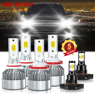For Chevy Silverado 2500 HD 2007-2020 LED Headlight Bulb Hi/Low Beam Fog Light