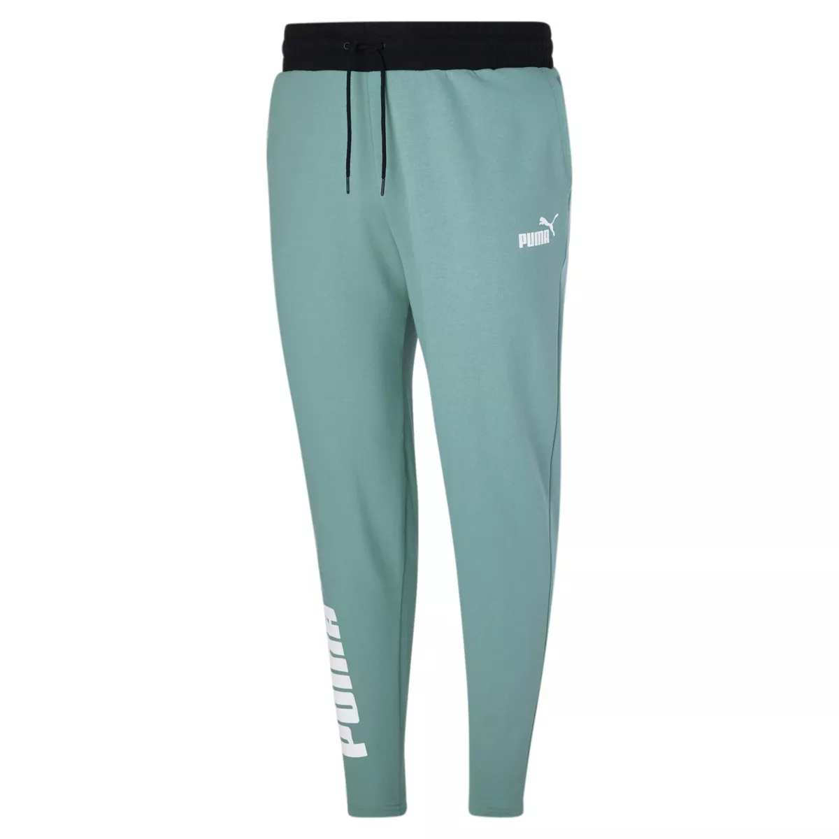 PUMA Men s POWER Colorblock Jogger Pants NWT Mineral Blue SIZE