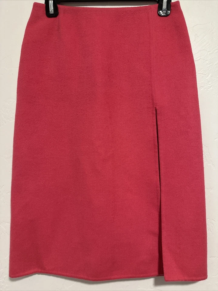 Michael Kors шерстяная смесь сделано в Италии ярко розовый вязаный карандаш юбка открытый разрез спереди