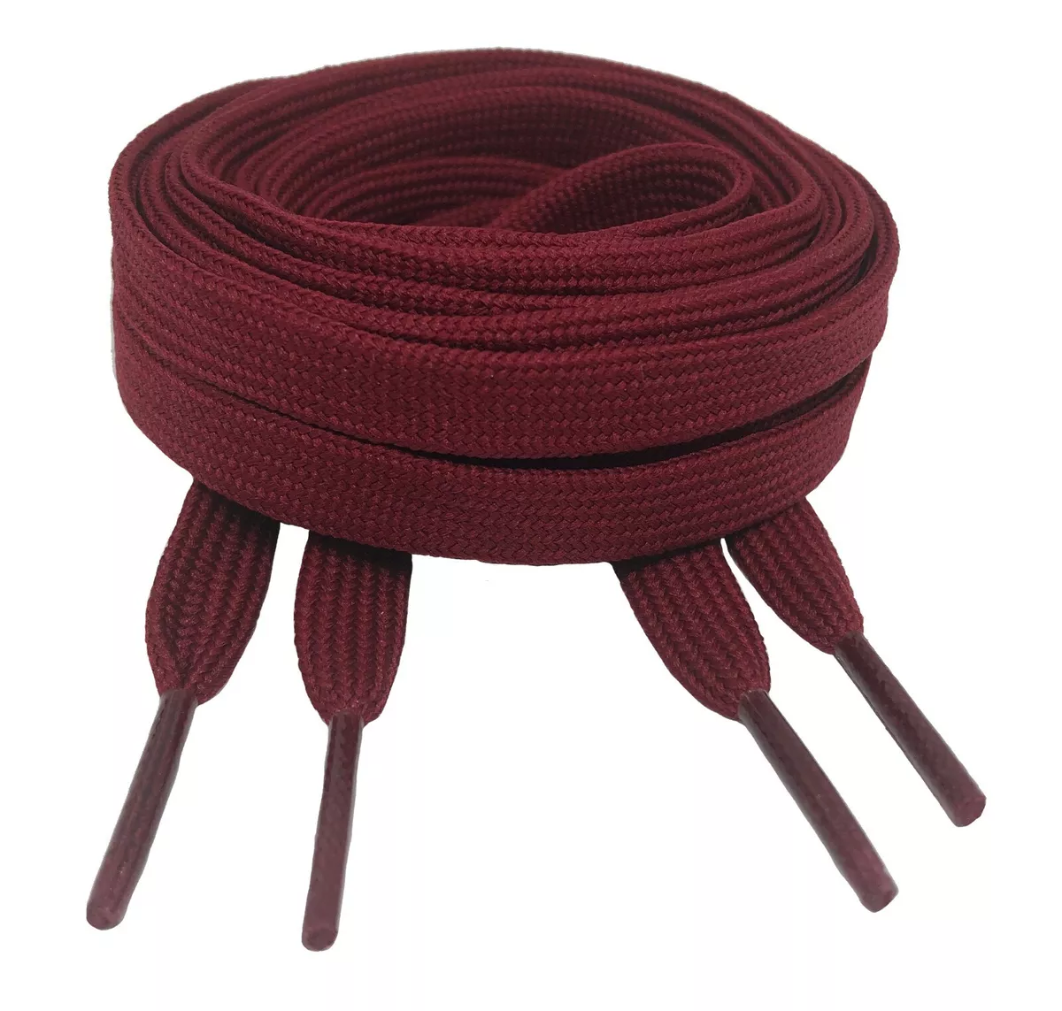 FLAT MAROON SHOE LACES LONG SHOELACES 8mm wide 11 LENGTHS HIGH QUALITY