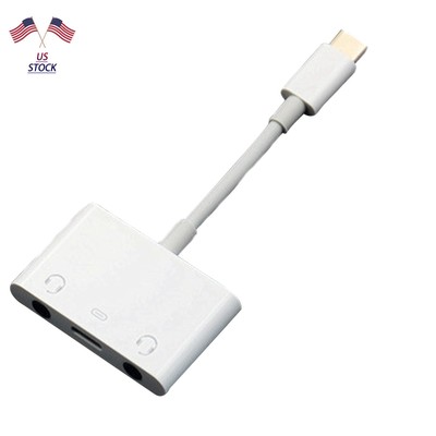Type-C Sound Card USB-C 3.5mm Audio Interface charging for Earphone Computers b