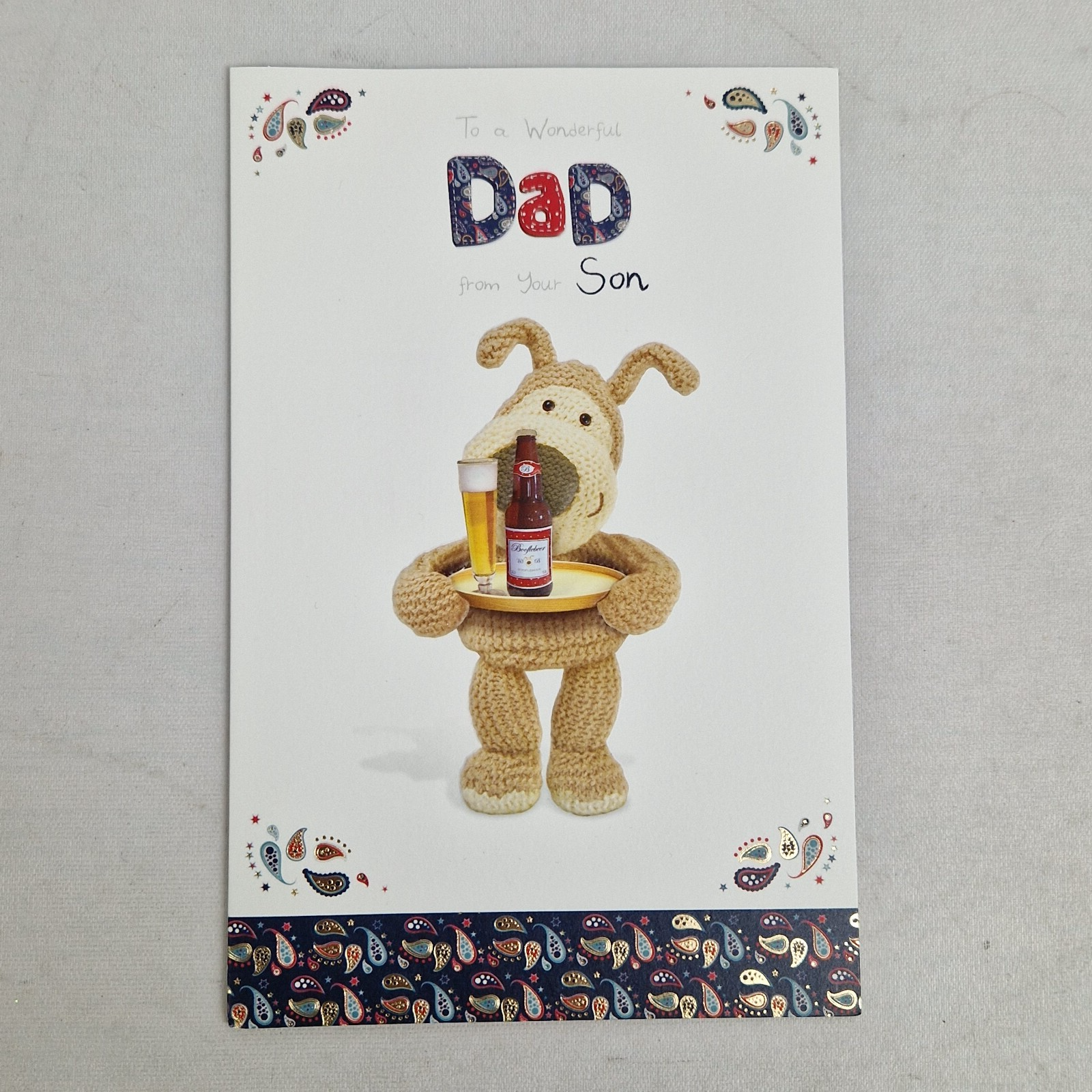 Carlton Cards Boofle 'From Your Son' Beer Tray Father's Day Greeting Card