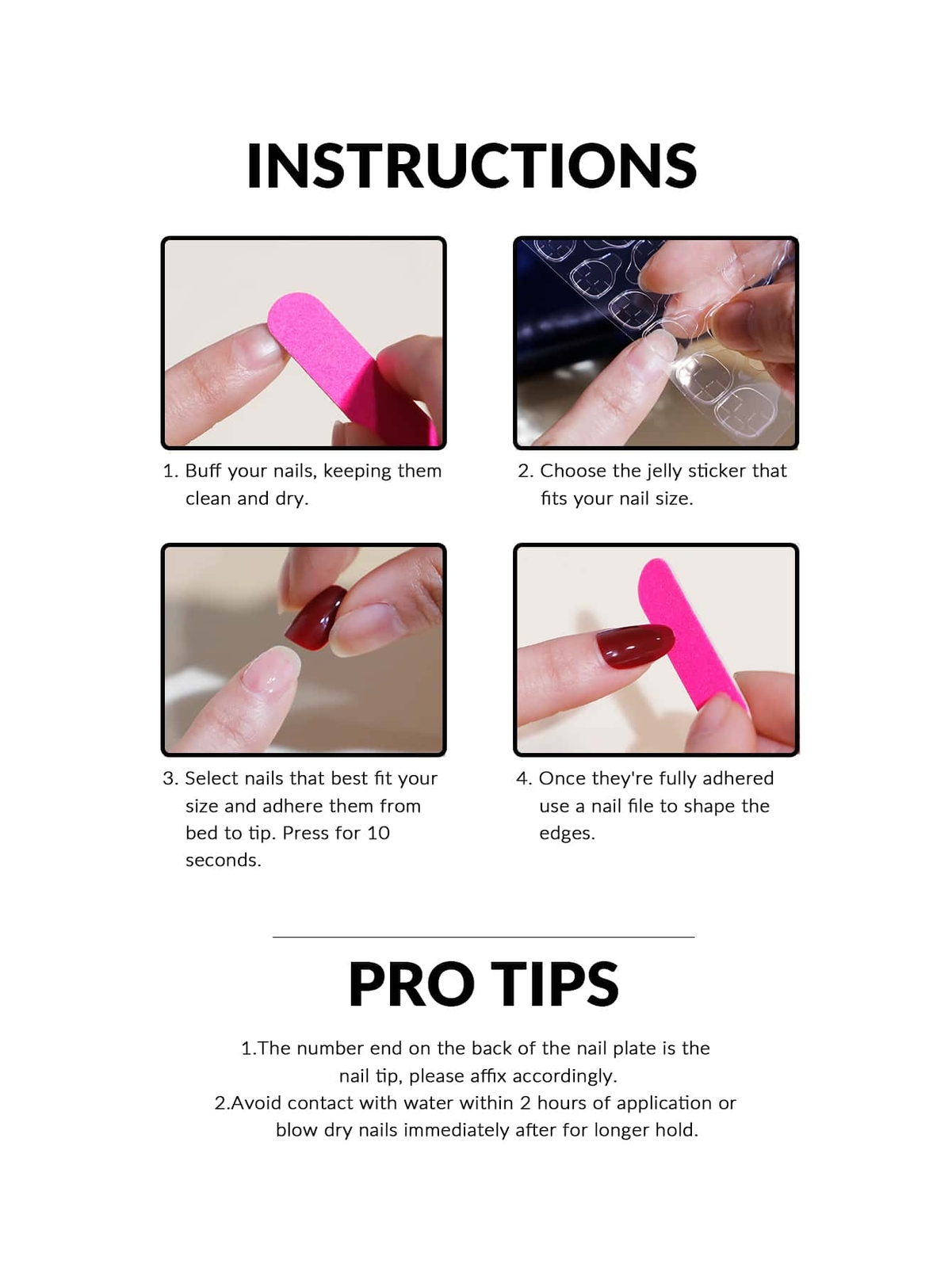 24pcs Long Coffin Pink Flame French Fake Nail Press On Nails False Nails Glue On