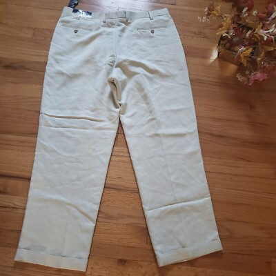 Chaps Dress Pants Pleated/Cuffed Cream 40x32 NWT Rayon/Polyester Mens | eBay Chaps Dress Pants Pleated/Cuffed Cream 40x32 NWT Rayon/Polyester Mens | eBay