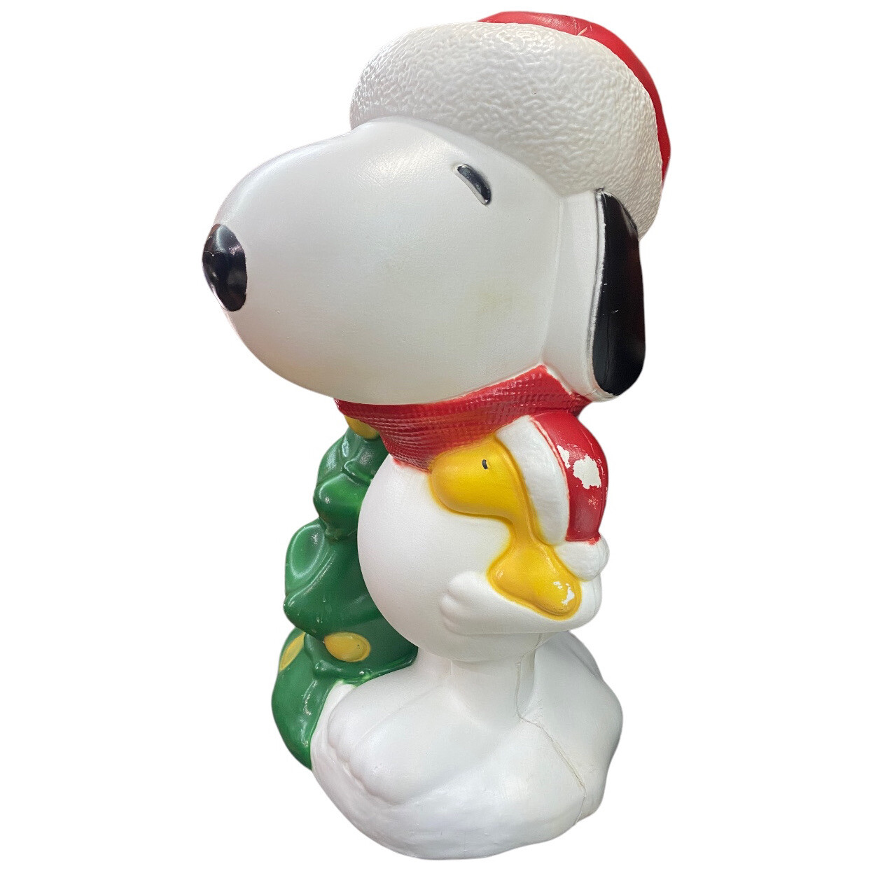 Snoopy Peanuts 30" Blow Mold Christmas Tree Woodstock Light Up USA 2010