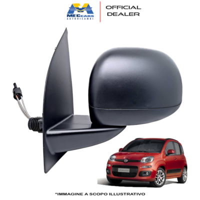 Specchietto Retrovisore Sinistro Per FIAT PANDA Dal 2012 Meccanico Nero Nuovo