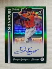 2017 GEORGE SPRINGER CHRONICLES DONRUSS AUTO GREEN 4/5 JERSEY #🔥🔥 2019 W.S.