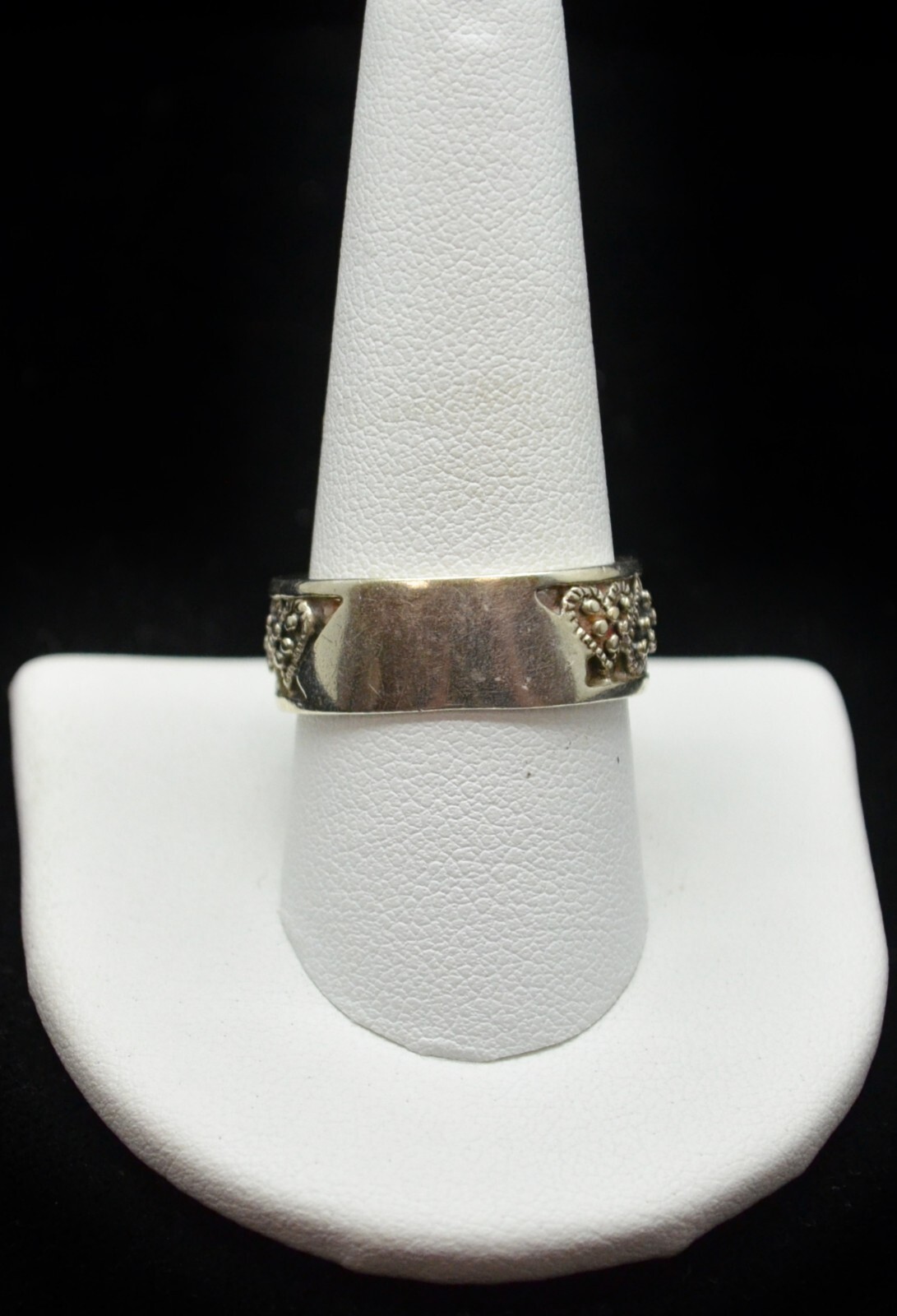 Sterling Silver Cute Patterned Hearts Design Ring… - image 4