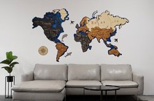 3D wooden map with the names of countries+ exclusive box.