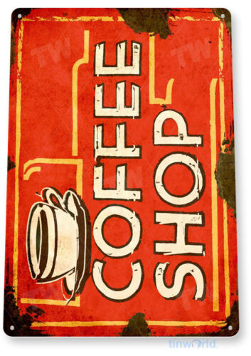 TIN SIGN Coffee Shop Shop Café Rustic Metal Décor B973 - Picture 3 of 3