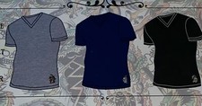 ED HARDY 3 pack Ultra Soft Heather Grey Black Navy Blue V Neck T Shirts Mens M