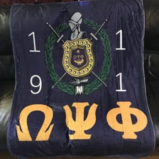 Omega Psi Phi Fraternity Super Soft Lightweight Fleece Throw Blanket 50" x 40"