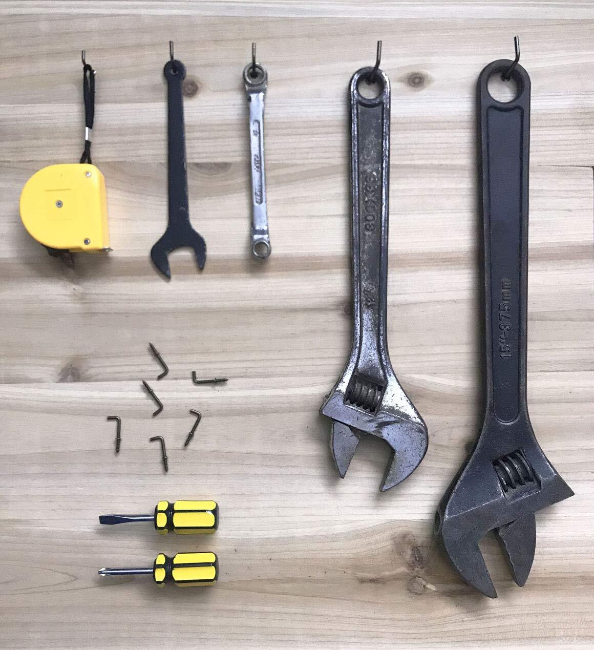 Small Antique Brass Screw in Hooks 5/8 L Shape Hooks Bronze 1 Shape