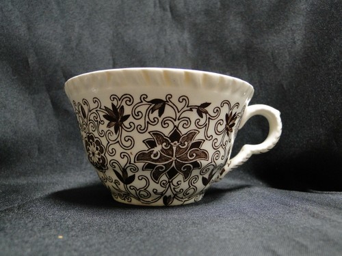 Mason's Bow Bells Brown, Flowers & Scrolls: Cup & Saucer Set, 2 1/4" Tall - Picture 2 of 12