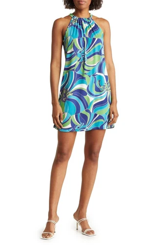 TRINA TURK Juju Abstract print halter mini cover-up dress women size MEDIUM NWT | eBay TRINA TURK Juju Abstract print halter mini cover-up dress women size MEDIUM NWT | eBay