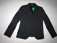 Of Benetton Women's 1 Button Blazer Jacket Size 48 / 14 Navy Blue Stretch on sale Of Benetton Women's 1 Button Blazer Jacket Size 48 / 14 Navy Blue Stretch on sale