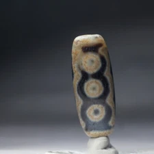 Tibetan Old Dzi Agate Bead "5Eyed" Amulet Pendant from Tibet 36455