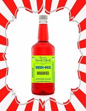 Shaved Ice Syrup - HAWAIIAN RED FLAVOR IN LONGNECK QUART SIZE #1SNOBALL