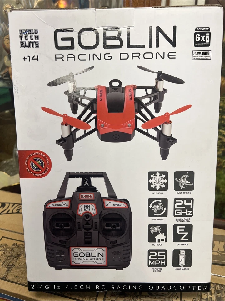 World Tech Toys Elite Goblin 2.4GHz 4.5CH 25 MPH RC Racing Quadcopter Drone BLUE - Image 2 of 4