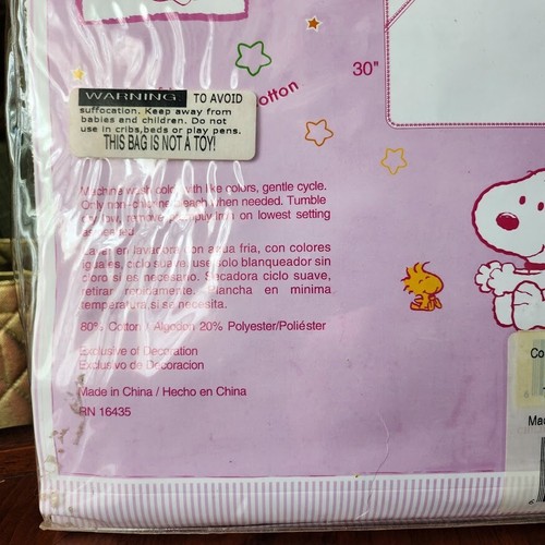 VTG NEW Baby Snoopy Pink Bath Towel and Mitt Set Y2K - Picture 8 of 11