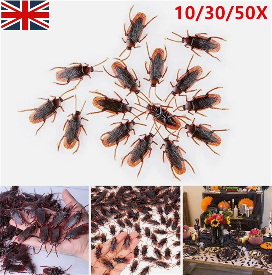 10-50X Prank Fake Cockroaches Cock Roach Joke Gifts Creepy Bug Gag Toy, - Image 2 of 4
