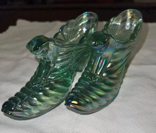 Vintage Fenton Art Glass Shoe Slippers Lot of 6 -multiple colors