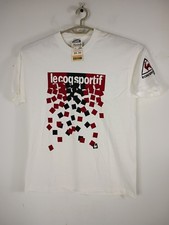 VTG 90s Deadstock Sz L White Le Coq Sportif Tshirt Single Stictch Made in USA