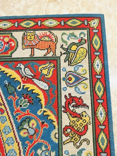 Vintage Nadelspitze Blumen Pfau Retro 70er Jahre ungerahmt 16,75”x12” Wandbehang - Bild 4 von 17