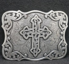 XA23105 AMAZING VINTAGE 1990s   CROSS   RELIGIOUS FASHION MENS BELT BUCKLE