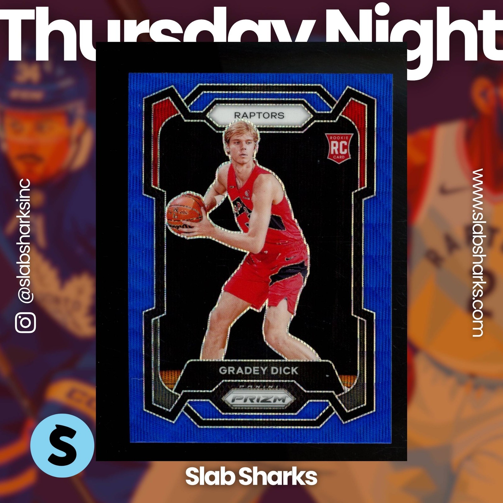 2023 PANINI PRIZM #134 GRADEY DICK PRIZMS BLUE WAVE RC ROOKIE