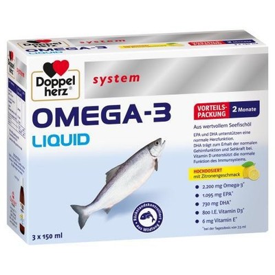 DOPPELHERZ Omega-3 Liquid system 3X150 ml PZN 16382707