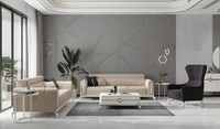 Couchgarnitur Dreisitzer Sessel Beige Sofa Stoffsofa Couch Polstersofa
