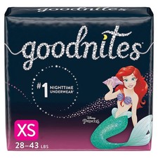 Goodnites Heavy Absorbency Nighttime Underwear, X-Small for Girls 28 43 lbs.