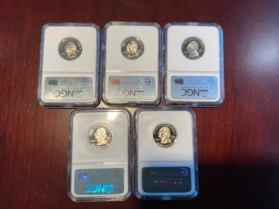 2002-S U.S. Clad State Quarters; MI, IN, LA, OH, & TN - NGC PF70 UC - Image 2 of 4