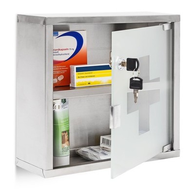 Medizinschrank Erste-Hilfe-Schrank Hausapotheke 2 Fächer abschließbar modern