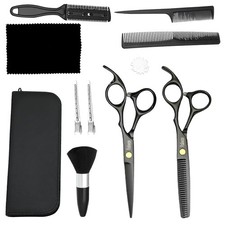 11 Pcs Professional Haircut Scissors Kit with Cape Comb Clips for Home